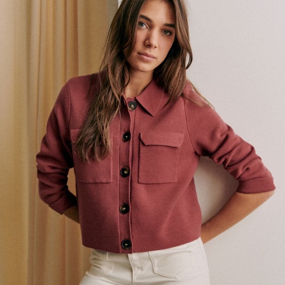 Sezane Sweaters - Sézane Betty Cardigan in Rosewood